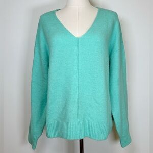 Vince Camuto Soft Cozy V-Neck Sweater Brilliant Aqua Women’s Size Small